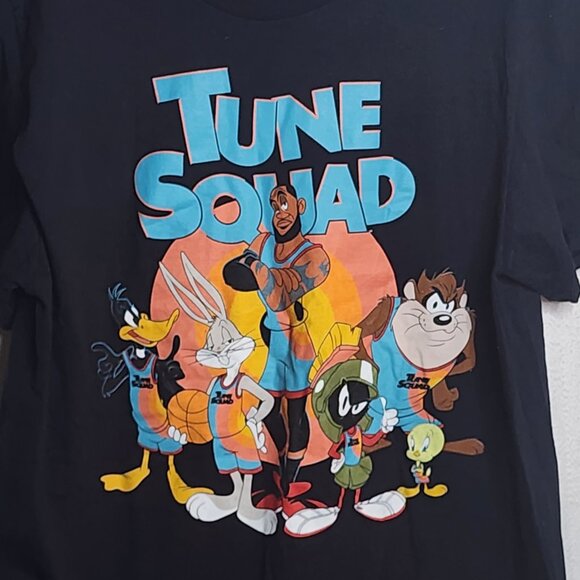 Space Jam A New Legacy Black Short Sleeve Tune Squad w/Lebron James Tee Size L - Picture 2 of 16